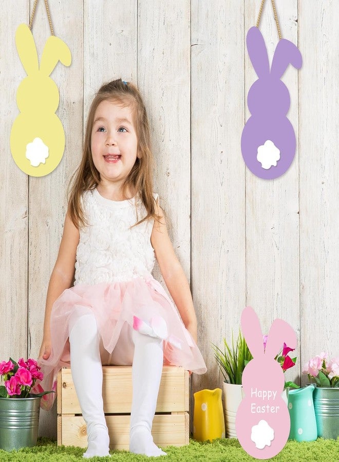 Curious Button مجموعة أزرار غريبة مكونة من 4 قطع من مجسمات أرنب خشبية لعيد الفصح، مقاس 7 × 3.2 بوصة، شرائح خشبية غير مطلية على شكل أرنب، زينة أرنب خشبية لفصل الربيع وعيد الفصح، أعمال يدوية، قطع مركزية للطاولة، ديكور منزلي - Image 2